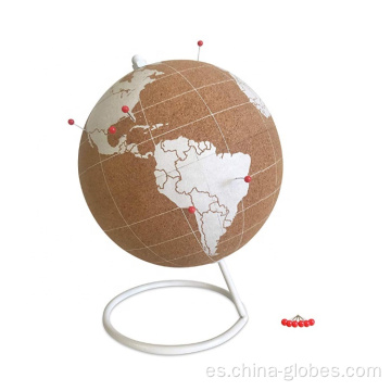 Decoración Mini globo terráqueo de corcho con mapamundi
